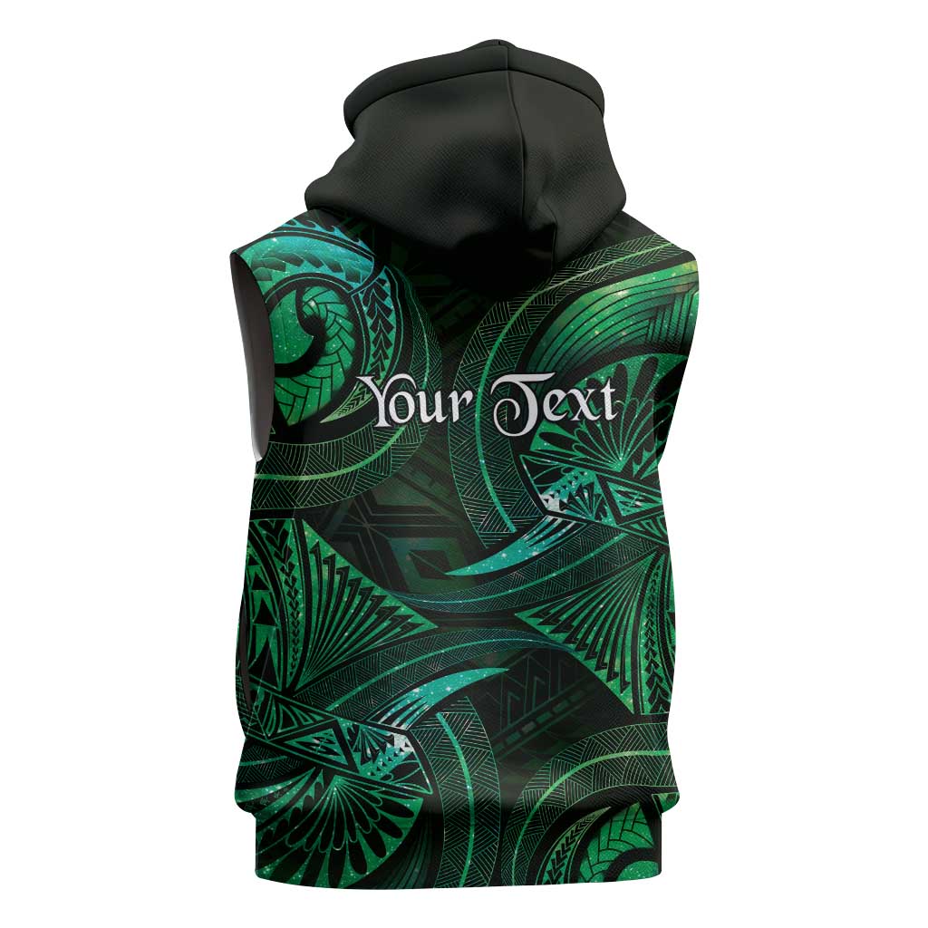 Personalised Polynesia Zodiac Taurus Sleeveless Hoodie Galaxy Polynesian Pattern Chest Tattoo Style