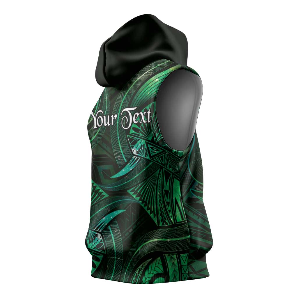 Personalised Polynesia Zodiac Taurus Sleeveless Hoodie Galaxy Polynesian Pattern Chest Tattoo Style