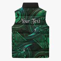 Personalised Polynesia Zodiac Taurus Sleeveless Puffer Jacket Galaxy Polynesian Pattern Chest Tattoo Style