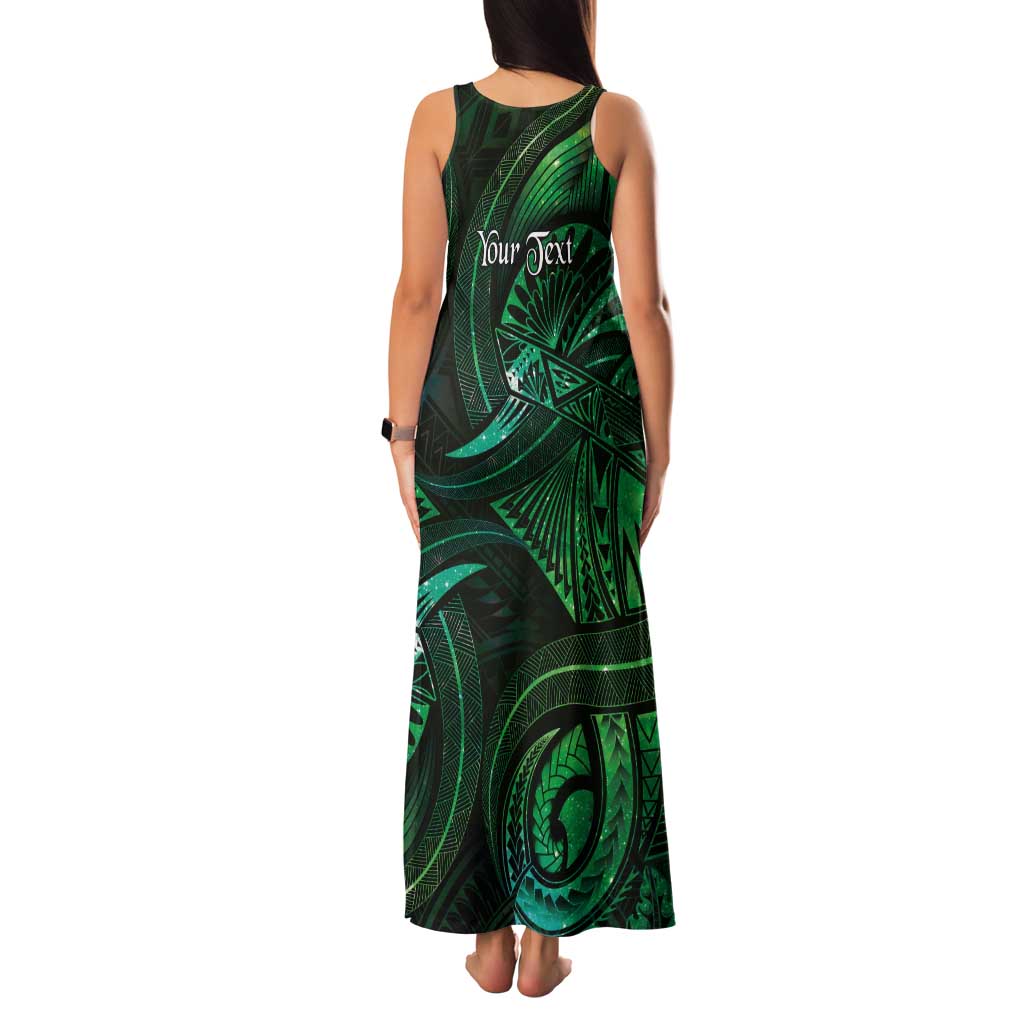 Personalised Polynesia Zodiac Taurus Tank Maxi Dress Galaxy Polynesian Pattern Chest Tattoo Style