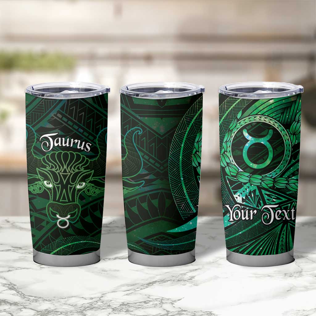 Personalised Polynesia Zodiac Taurus Tumbler Cup Galaxy Polynesian Pattern Chest Tattoo Style