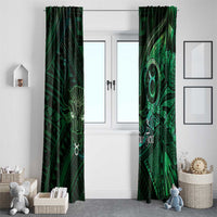 Personalised Polynesia Zodiac Taurus Window Curtain Galaxy Polynesian Pattern Chest Tattoo Style