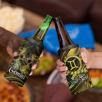 Personalised Polynesia Zodiac Gemini 4 in 1 Can Cooler Tumbler Galaxy Polynesian Pattern Chest Tattoo Style
