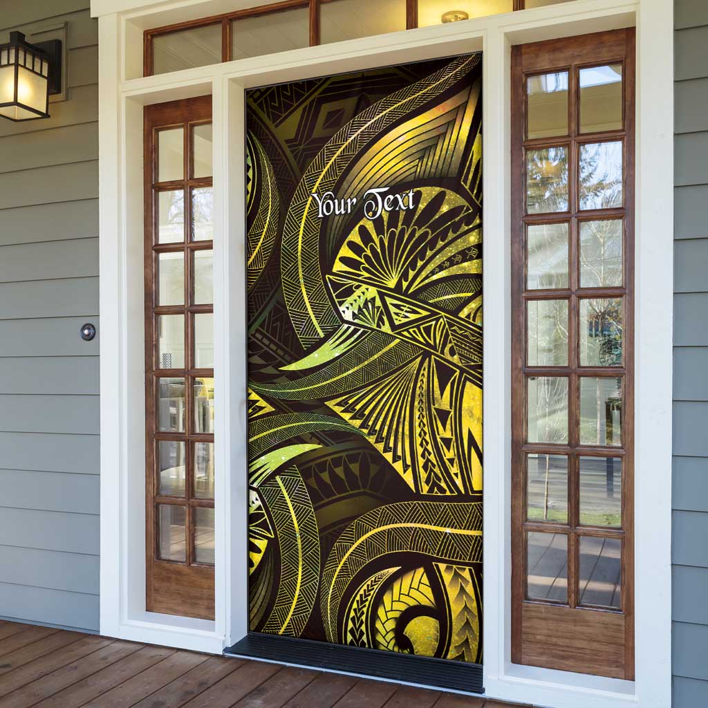 Personalised Polynesia Zodiac Gemini Door Cover Galaxy Polynesian Pattern Chest Tattoo Style