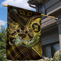Personalised Polynesia Zodiac Gemini Garden Flag Galaxy Polynesian Pattern Chest Tattoo Style