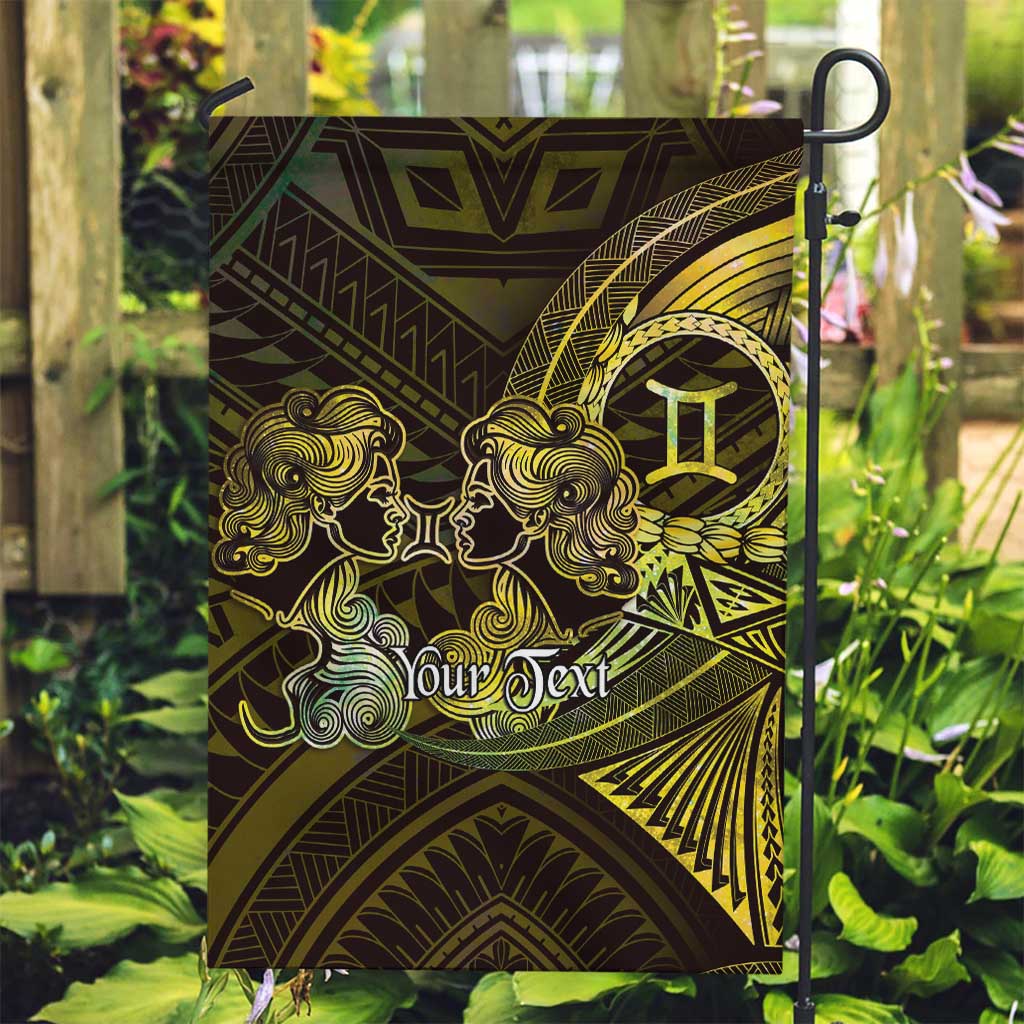 Personalised Polynesia Zodiac Gemini Garden Flag Galaxy Polynesian Pattern Chest Tattoo Style