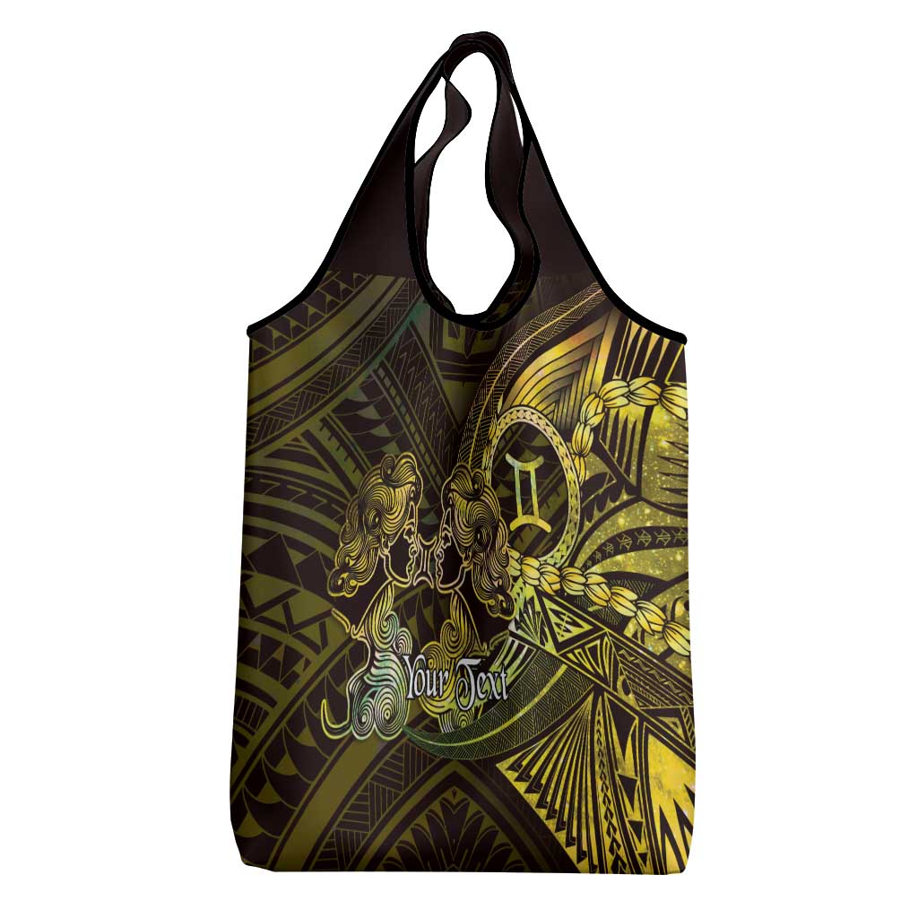 Personalised Polynesia Zodiac Gemini Grocery Bag Galaxy Polynesian Pattern Chest Tattoo Style