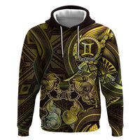 Personalised Polynesia Zodiac Gemini Hoodie Galaxy Polynesian Pattern Chest Tattoo Style