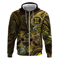 Personalised Polynesia Zodiac Gemini Hoodie Galaxy Polynesian Pattern Chest Tattoo Style