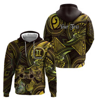 Personalised Polynesia Zodiac Gemini Hoodie Galaxy Polynesian Pattern Chest Tattoo Style