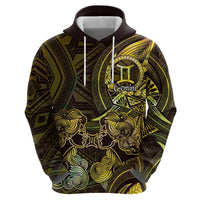 Personalised Polynesia Zodiac Gemini Hoodie Galaxy Polynesian Pattern Chest Tattoo Style