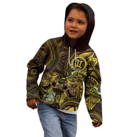 Personalised Polynesia Zodiac Gemini Kid Hoodie Galaxy Polynesian Pattern Chest Tattoo Style