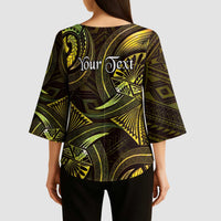 Personalised Polynesia Zodiac Gemini Kimono Sleeve Blouse Galaxy Polynesian Pattern Chest Tattoo Style