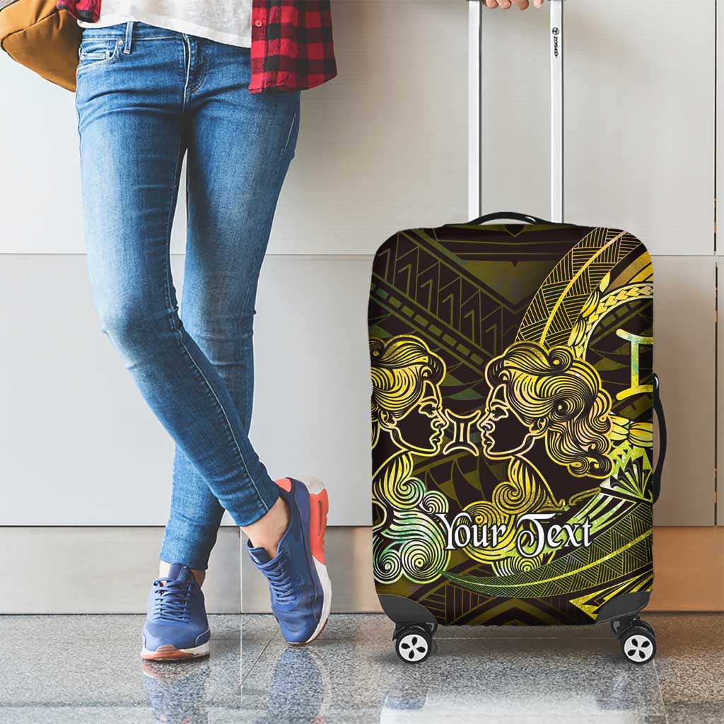 Personalised Polynesia Zodiac Gemini Luggage Cover Galaxy Polynesian Pattern Chest Tattoo Style