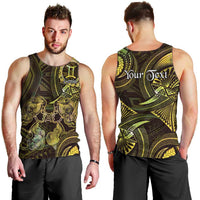 Personalised Polynesia Zodiac Gemini Men Tank Top Galaxy Polynesian Pattern Chest Tattoo Style