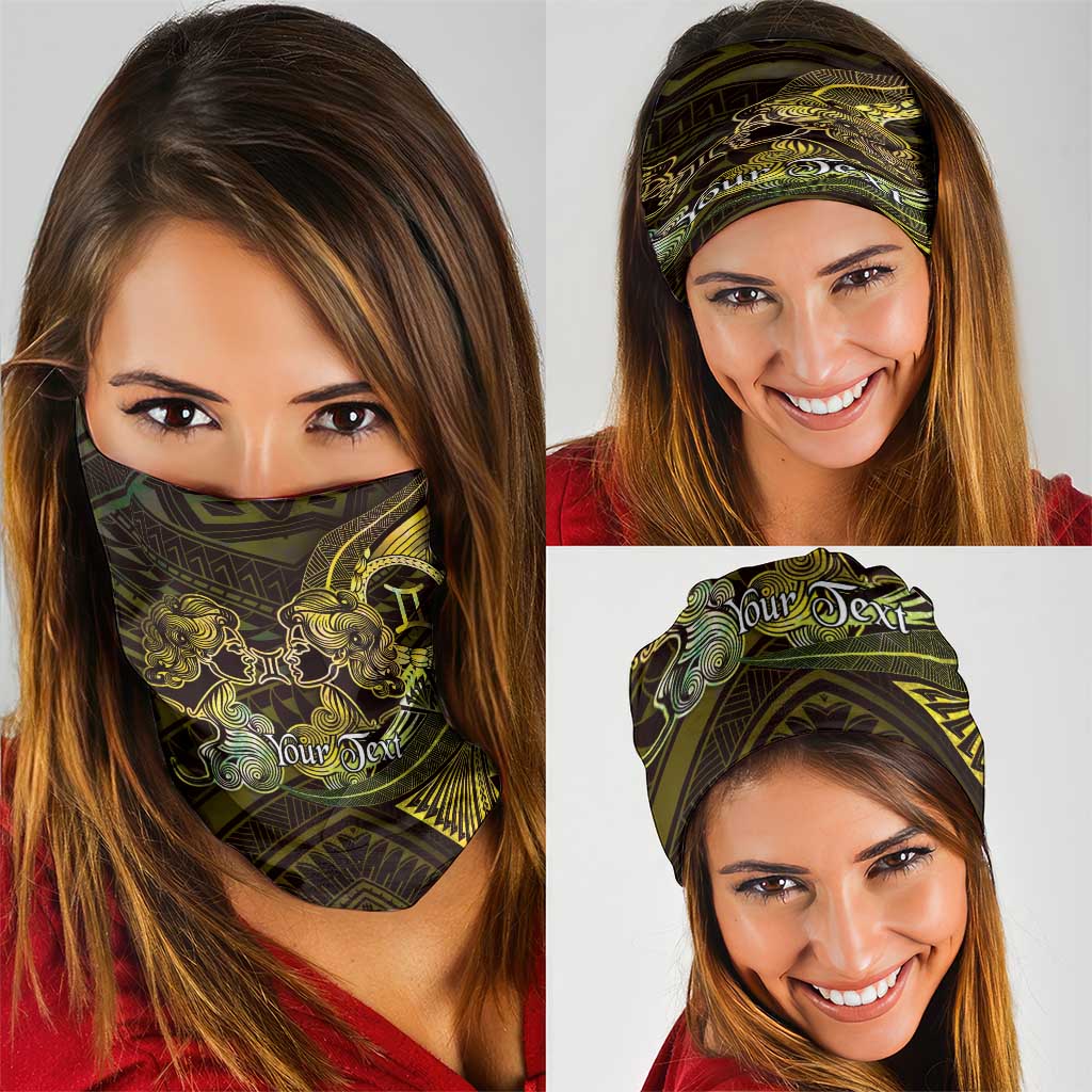 Personalised Polynesia Zodiac Gemini Neck Gaiter Galaxy Polynesian Pattern Chest Tattoo Style
