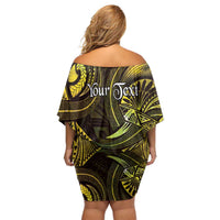 Personalised Polynesia Zodiac Gemini Off Shoulder Short Dress Galaxy Polynesian Pattern Chest Tattoo Style LT14 - Polynesian Pride