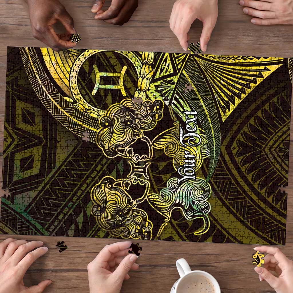 Personalised Polynesia Zodiac Gemini Puzzle Galaxy Polynesian Pattern Chest Tattoo Style
