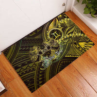 Personalised Polynesia Zodiac Gemini Rubber Doormat Galaxy Polynesian Pattern Chest Tattoo Style