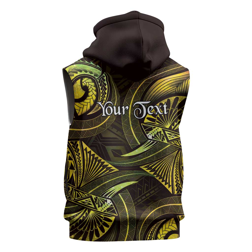 Personalised Polynesia Zodiac Gemini Sleeveless Hoodie Galaxy Polynesian Pattern Chest Tattoo Style