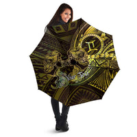 Personalised Polynesia Zodiac Gemini Umbrella Galaxy Polynesian Pattern Chest Tattoo Style