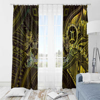 Personalised Polynesia Zodiac Gemini Window Curtain Galaxy Polynesian Pattern Chest Tattoo Style