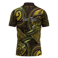 Personalised Polynesia Zodiac Gemini Zipper Polo Shirt Galaxy Polynesian Pattern Chest Tattoo Style