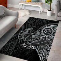 Personalised Polynesia Zodiac Cancer Area Rug Galaxy Polynesian Pattern Chest Tattoo Style