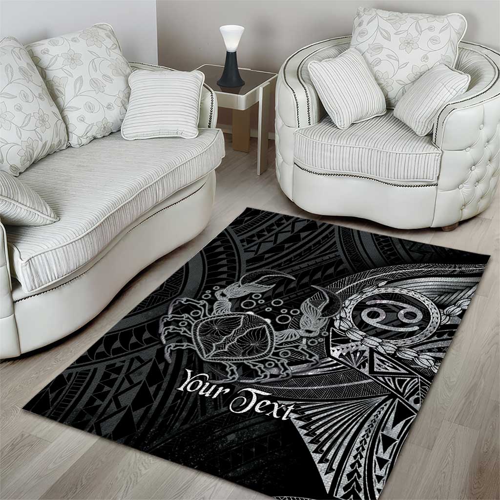 Personalised Polynesia Zodiac Cancer Area Rug Galaxy Polynesian Pattern Chest Tattoo Style