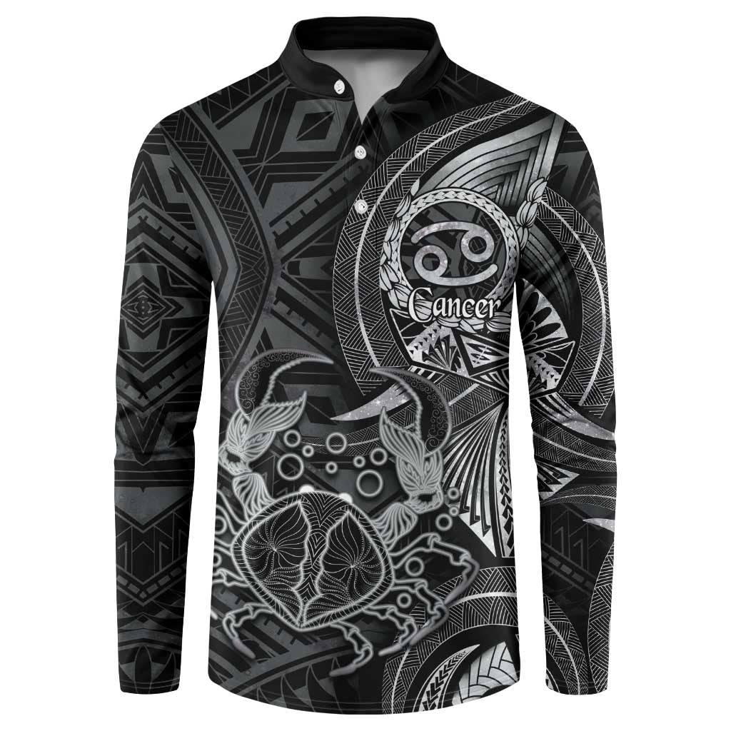 Personalised Polynesia Zodiac Cancer Button Sweatshirt Galaxy Polynesian Pattern Chest Tattoo Style