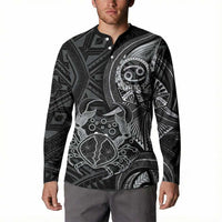 Personalised Polynesia Zodiac Cancer Button Sweatshirt Galaxy Polynesian Pattern Chest Tattoo Style