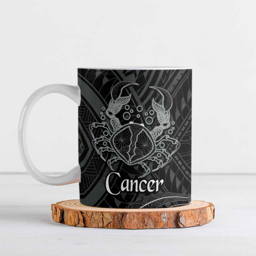 Personalised Polynesia Zodiac Cancer Ceramic Mug Galaxy Polynesian Pattern Chest Tattoo Style