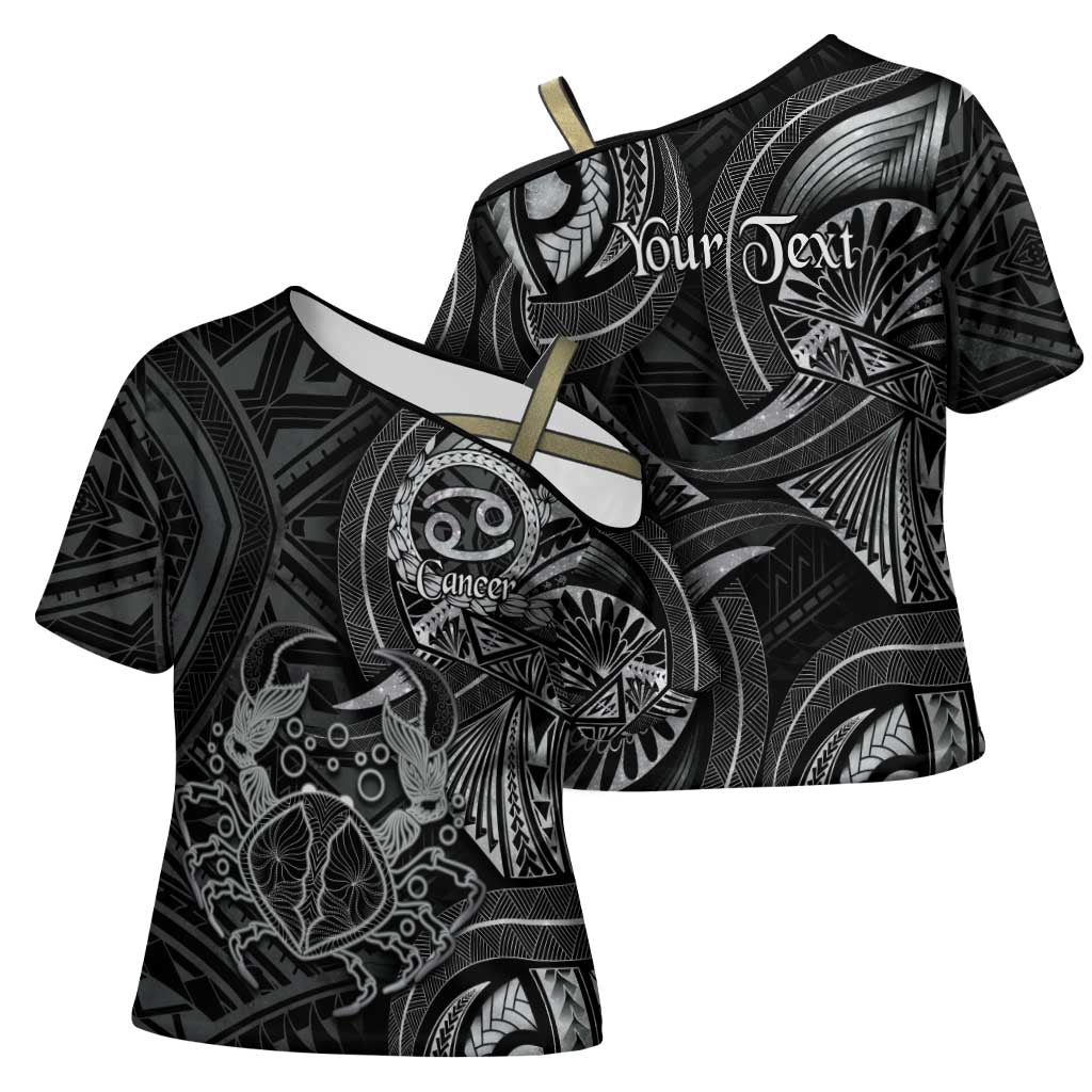 Personalised Polynesia Zodiac Cancer Cross Shoulder Shirt Galaxy Polynesian Pattern Chest Tattoo Style LT14 - Polynesian Pride