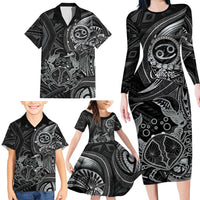 Personalised Polynesia Zodiac Cancer Family Matching Long Sleeve Bodycon Dress and Hawaiian Shirt Galaxy Polynesian Pattern Chest Tattoo Style LT14 - Polynesian Pride