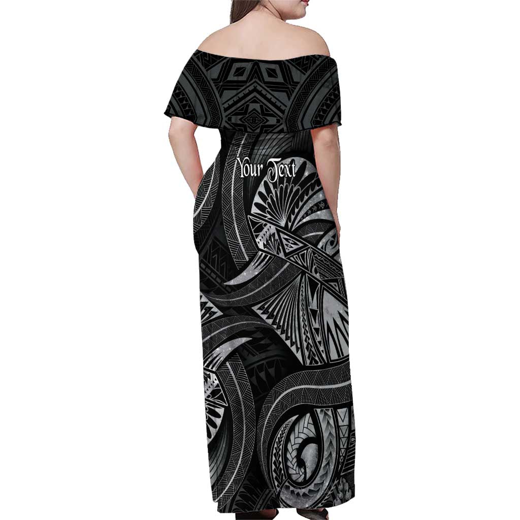 Personalised Polynesia Zodiac Cancer Family Matching Off Shoulder Maxi Dress and Hawaiian Shirt Galaxy Polynesian Pattern Chest Tattoo Style LT14 - Polynesian Pride