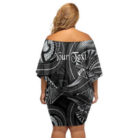 Personalised Polynesia Zodiac Cancer Family Matching Off Shoulder Short Dress and Hawaiian Shirt Galaxy Polynesian Pattern Chest Tattoo Style LT14 - Polynesian Pride