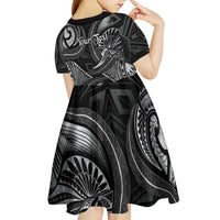 Personalised Polynesia Zodiac Cancer Kid Short Sleeve Dress Galaxy Polynesian Pattern Chest Tattoo Style