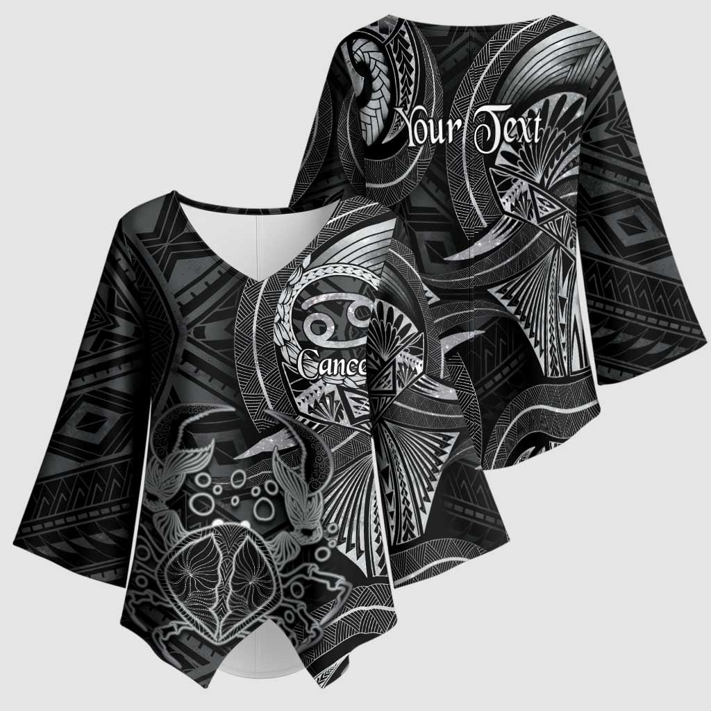 Personalised Polynesia Zodiac Cancer Kimono Sleeve Blouse Galaxy Polynesian Pattern Chest Tattoo Style