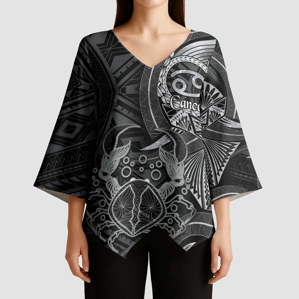Personalised Polynesia Zodiac Cancer Kimono Sleeve Blouse Galaxy Polynesian Pattern Chest Tattoo Style