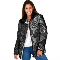 Personalised Polynesia Zodiac Cancer Padded Jacket Galaxy Polynesian Pattern Chest Tattoo Style