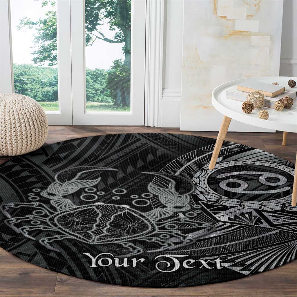 Personalised Polynesia Zodiac Cancer Round Carpet Galaxy Polynesian Pattern Chest Tattoo Style