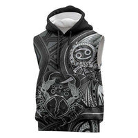 Personalised Polynesia Zodiac Cancer Sleeveless Hoodie Galaxy Polynesian Pattern Chest Tattoo Style