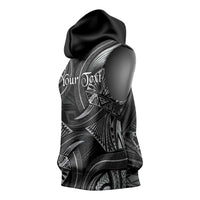 Personalised Polynesia Zodiac Cancer Sleeveless Hoodie Galaxy Polynesian Pattern Chest Tattoo Style