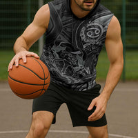 Personalised Polynesia Zodiac Cancer Sleeveless Hoodie Galaxy Polynesian Pattern Chest Tattoo Style