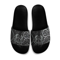 Personalised Polynesia Zodiac Cancer Slide Sandals Galaxy Polynesian Pattern Chest Tattoo Style