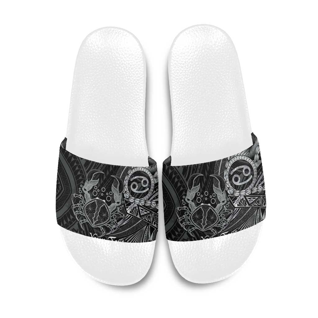 Personalised Polynesia Zodiac Cancer Slide Sandals Galaxy Polynesian Pattern Chest Tattoo Style