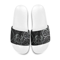 Personalised Polynesia Zodiac Cancer Slide Sandals Galaxy Polynesian Pattern Chest Tattoo Style