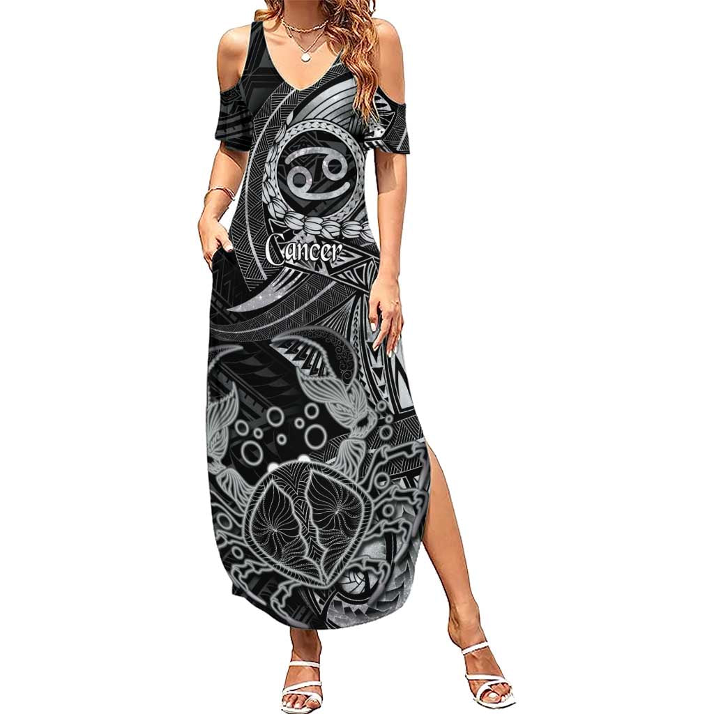Personalised Polynesia Zodiac Cancer Summer Maxi Dress Galaxy Polynesian Pattern Chest Tattoo Style