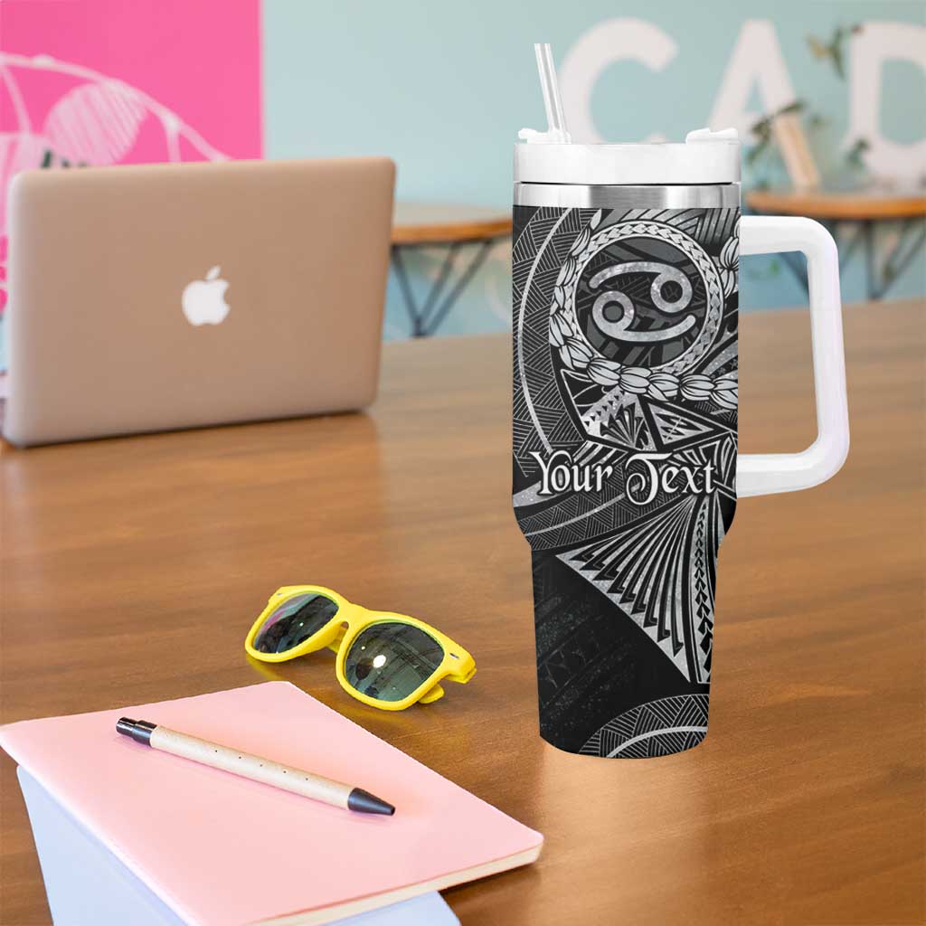Personalised Polynesia Zodiac Cancer Tumbler With Handle Galaxy Polynesian Pattern Chest Tattoo Style
