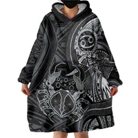 Personalised Polynesia Zodiac Cancer Wearable Blanket Hoodie Galaxy Polynesian Pattern Chest Tattoo Style